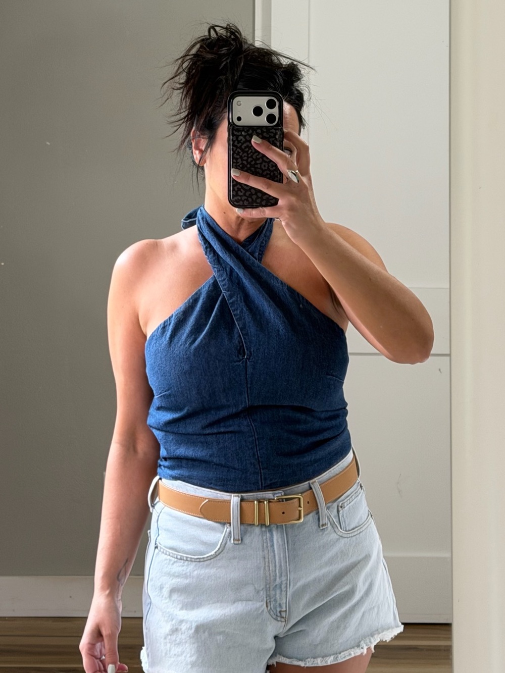 LOFT Dark Denim Halter Top